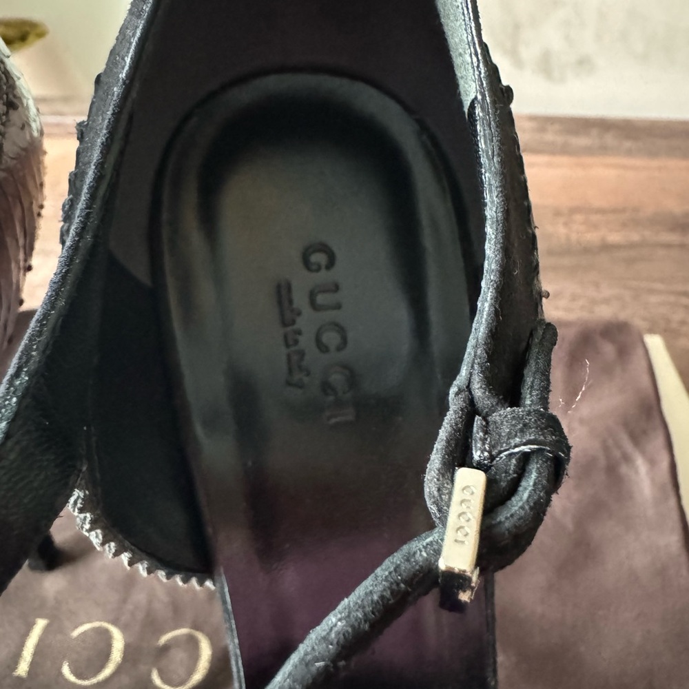 Gucci ‘Karen’ Python Ankle Strap Sandals - image 7